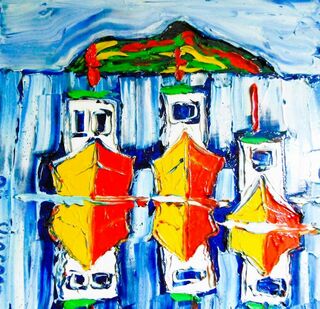 'Fishing Boats at Island Bay' by Vincent Duncan (SOLD)