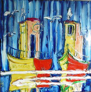 'Two Fishing Boats' by Vincent Duncan (SOLD)
