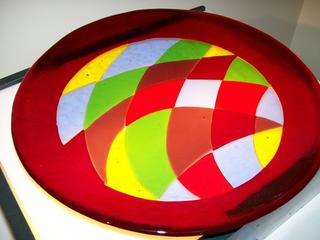 Small Coloured Glass Bowl by Alan Skates (SOLD)