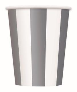 Cups Stripes Silver Pk6