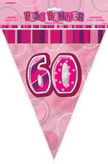 Banner Glitz Flag Pink 60