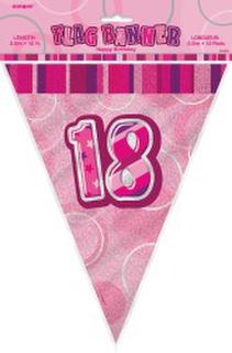 Banner Glitz Flag Pink 18