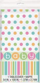 Baby Shower Pastel Table Cover 137x213cm