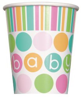 Baby Shower Pastel Cups 9oz Pk8