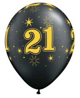 Balloons - 21st Gold Sparkle