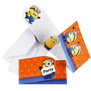 Minions Invites & Envelopes Pk6