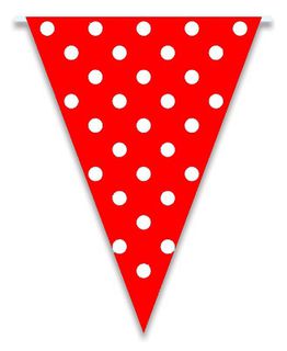 Flag Bunting Dots - Red 28cm x 5M