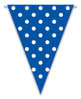Flag Bunting Dots - Dark Blue 28cm x 5M