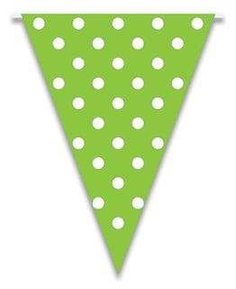 Flag Bunting Dots - Lime 28cm x 5M