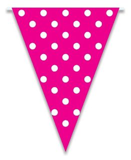 Flag Bunting Dots - Hot Pink 28cm x 5M