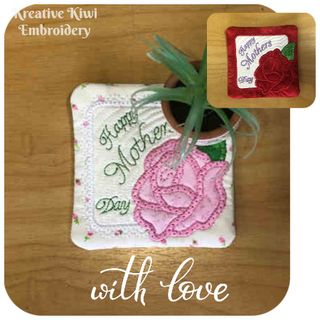 Free In the hoop Mothers day Coaster