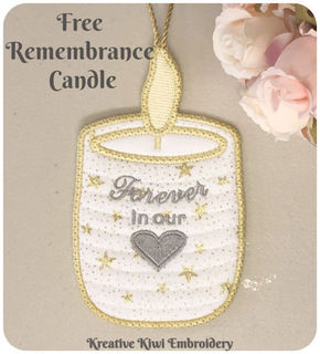 Free In the hoop Remembrance Candle
