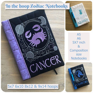 In the hoop Zodiac Notebook Cover