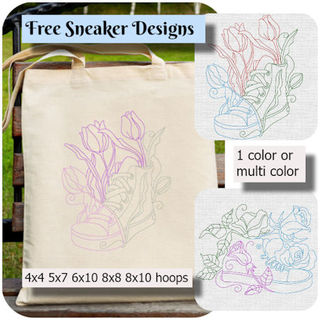 Free Sneakers Embroidery Design