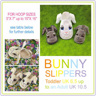 In the hoop Bunny Slippers