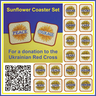 Support Ukraine Sunflower Coaster