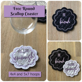 Free Circle Scallop in the hoop Coaster
