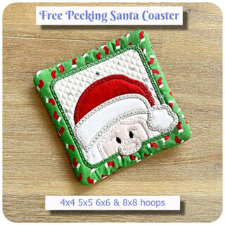 Free Peeking Santa Coaster