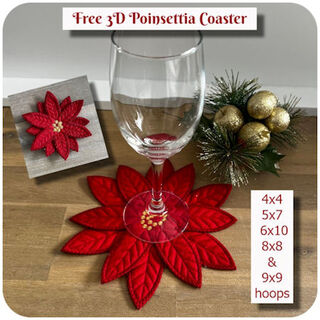 Free 3D Poinsettia Coaster