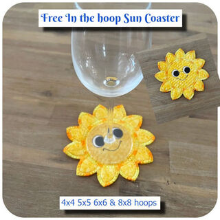 Free In the hoop Sun Coaster