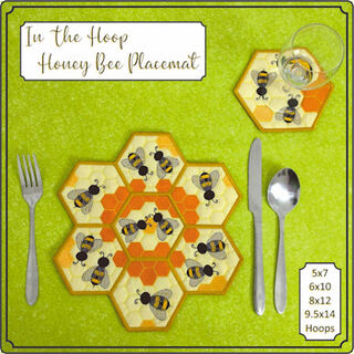 In the hoop Honey Bee Placemat
