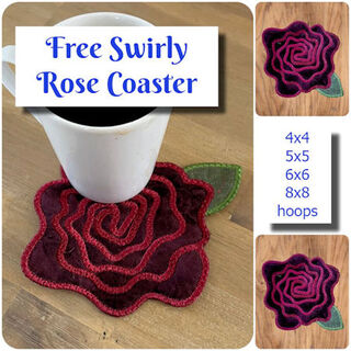 Free Swirly Rose Coaster