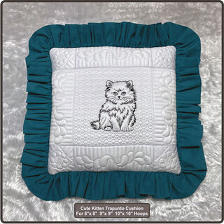 Cute Kitten Trapunto Cushion Cover