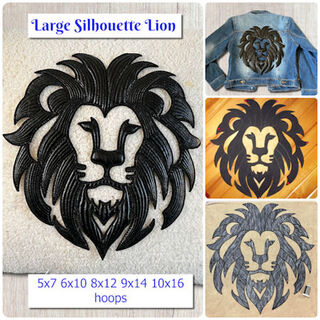 Large Applique Silhouette Lion