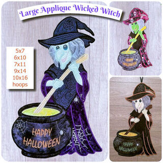 Large Applique Wicked Witch