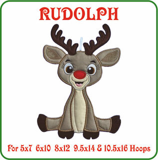 Large Applique Rudolph