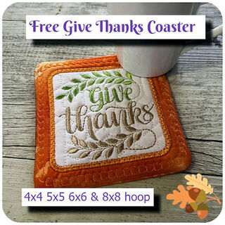 Free Give Thanks Coaster