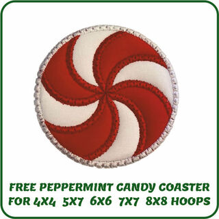 Free Peppermint Candy Coaster