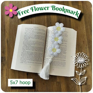 Free In the hoop Flower Bookmark