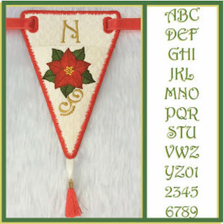 How to make In the hoop Poinsettia Bunting