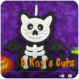 How to make Large Applique Skeleton Kitty