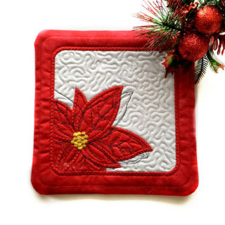 How to make In the hoop Poinsettia Coaster