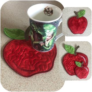 How to stitch Free In the hoop Apple Coaster