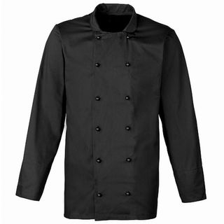 Chefs jacket - black with black popper buttons