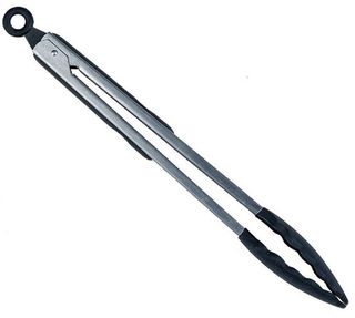 Stainless steel locking tongs with silicone head - 31cm