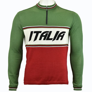 Italia Long Sleeve Merino Wool Cycling Jersey