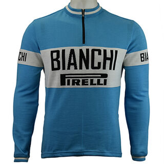 Bianchi-Pirelli wool cycling jersey - front