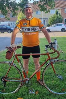 Paul and his Steyr Puch jersey and bike