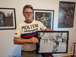 Calvin and his Eddy Merckx jersey