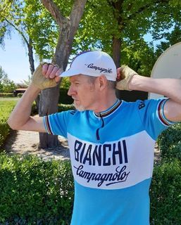 Bianchi merino wool cycling jersey