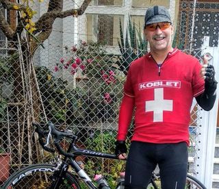 Hugo Koblet Red Swiss merino wool cycling jersey