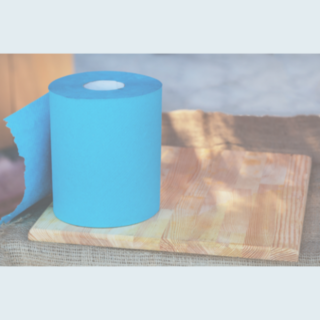 Centrefeed paper towels made from blue paper. Ideal for food preparation areas.