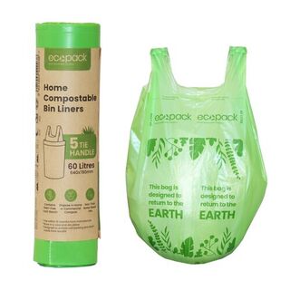 60L Compostable Bin Liner Carton (150 Bags) – Ecopack