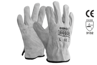 Leather Rigger Glove Premium Suede MEDIUM - Esko The Rigger