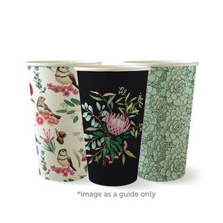 16oz Coffee Cups Art Series (90mm) Single Wall - BioPak