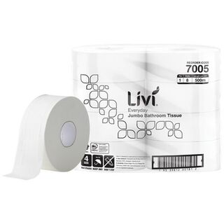 Jumbo rolls 1ply, 500m Livi Basics